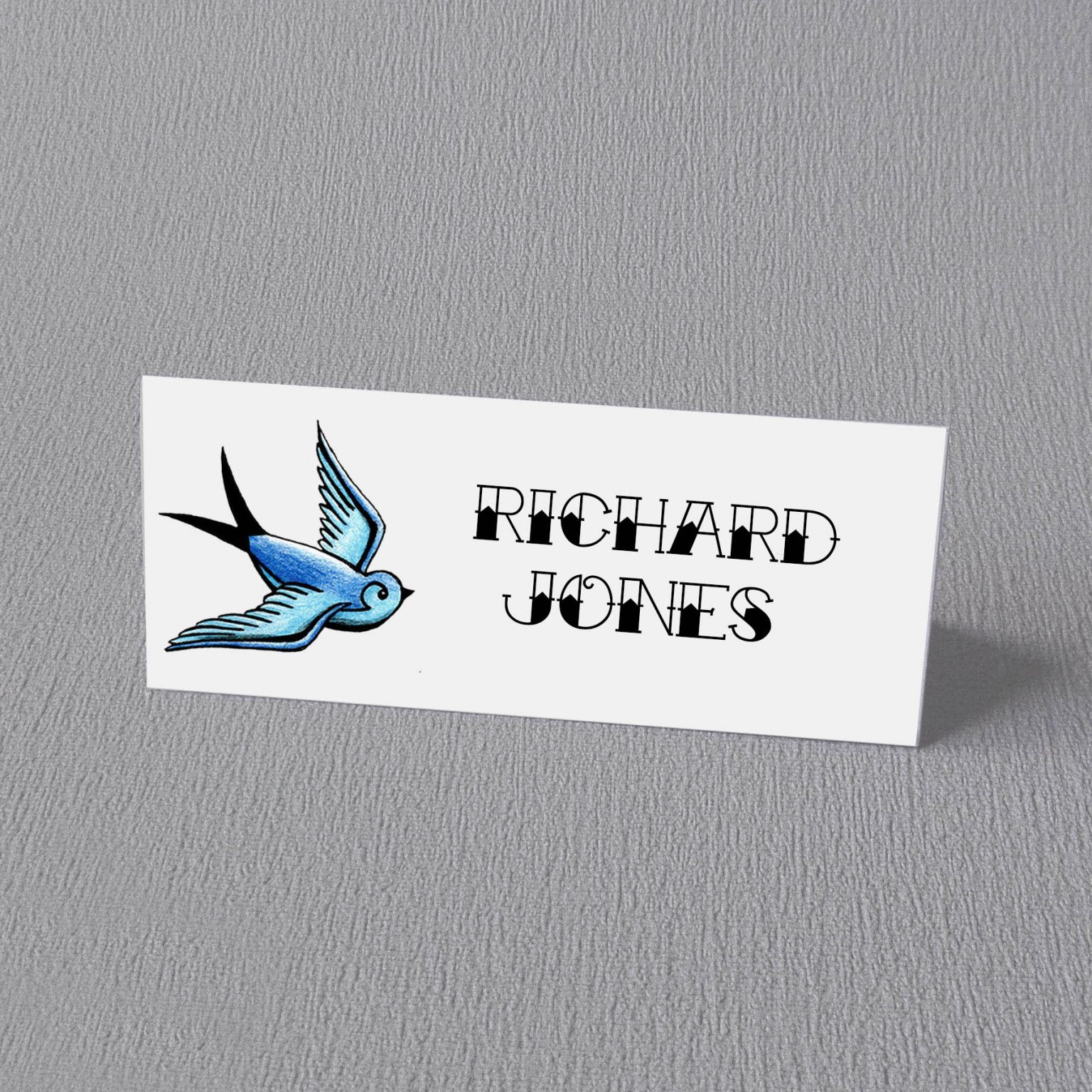 Tattoo Swallows Place Cards Blue