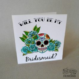 Sugar Skull Bridesmaid Card