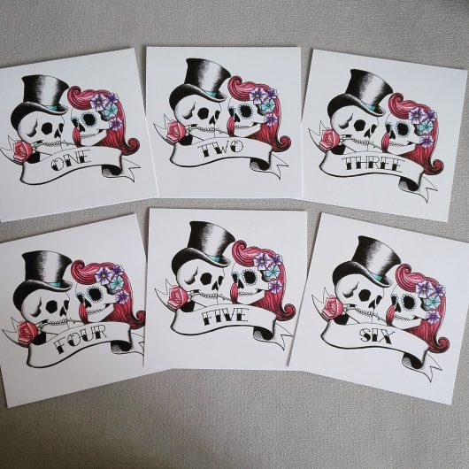Rockabilly Skull Table Numbers