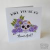 Sugar Skull Flower Girl Card