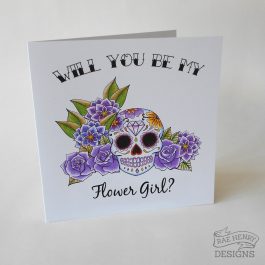 Sugar Skull Flower Girl Card