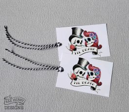 Rockabilly skulls gift tags
