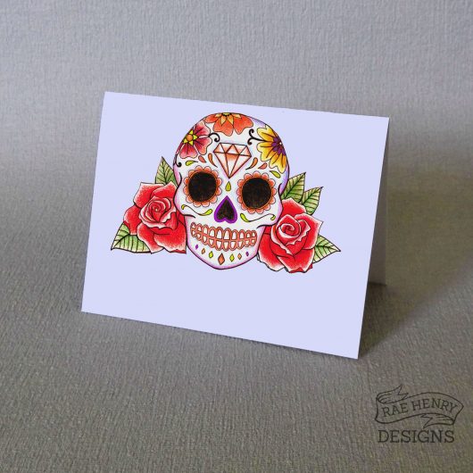 Sugar Skull Place Cards Red