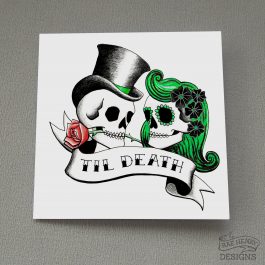 Rockabilly Skulls Card Til Death