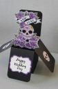 purple sugar skull wedding box card