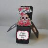 red sugar skull wedding box card