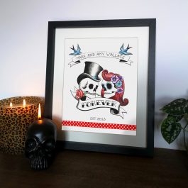 Rockabilly Skulls Art Print