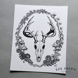 deer skull print