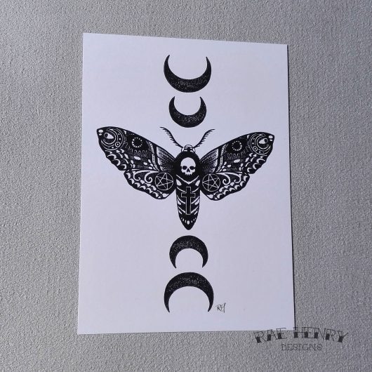 tattoo moth art print