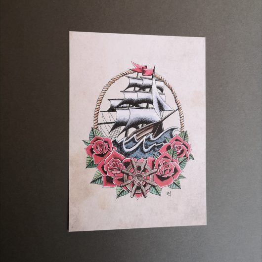 Tattoo Ship Art Print