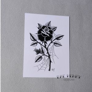 Black Rose Tattoo Print
