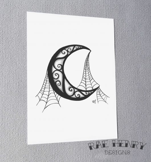 Cobweb Moon Art Print