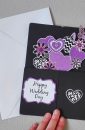 Purple Flowers Pop-up Wedding Card