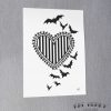 Bats Heart Art Print