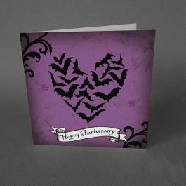 Gothic Anniversary Card Bats Heart