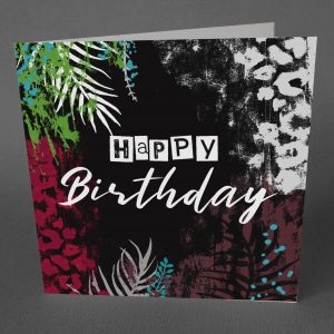 tropical grunge birthday card