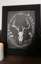 gothic deer skull print