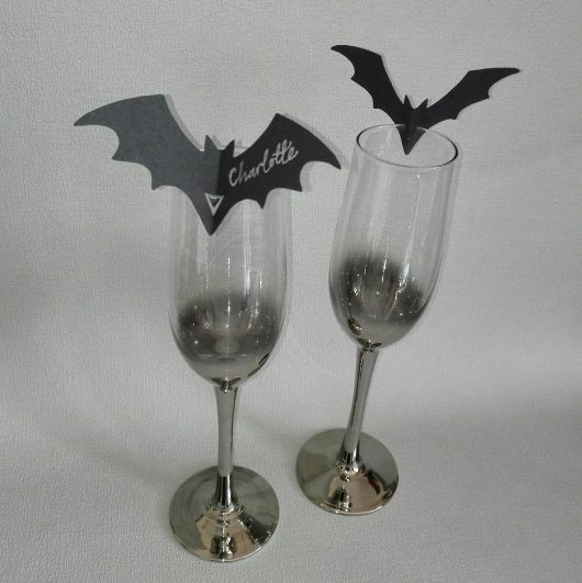 Bat Wine Glass Decorations Place Cards