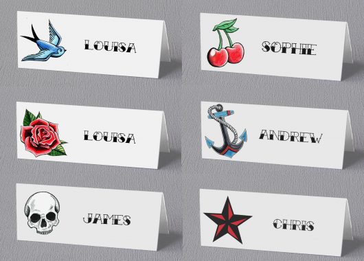 tattoo place cards