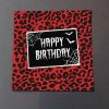 Red Leopard Print Birthday Card