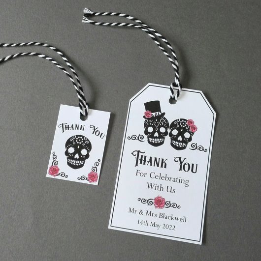 Gothic Sugar Skull Favour Tags