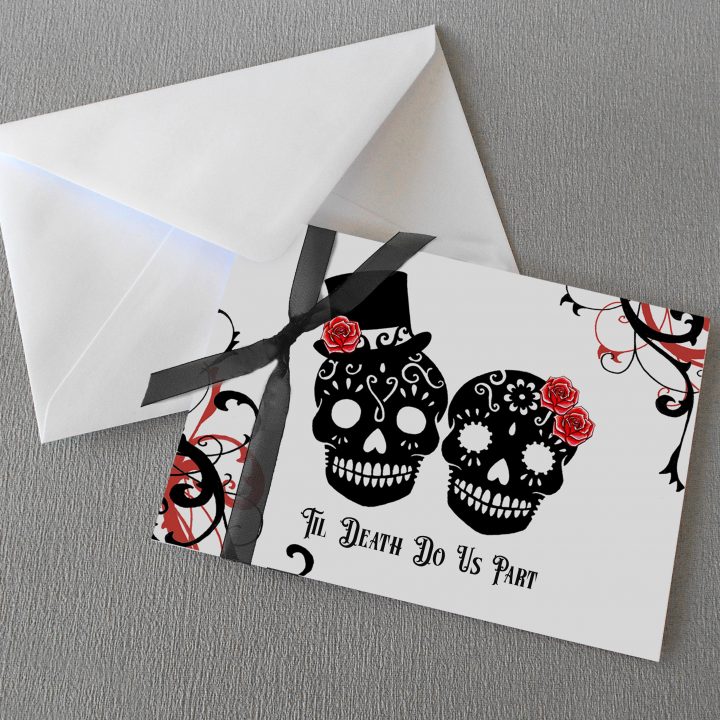 gothic sugar skulls invitations