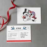 rockabilly skull wedding invitations