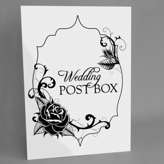 Gothic Rose Wedding Sign- Post Box