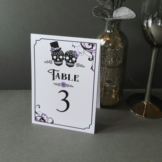 gothic sugar skull table number