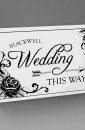 Gothic Rose Wedding This Way Sign