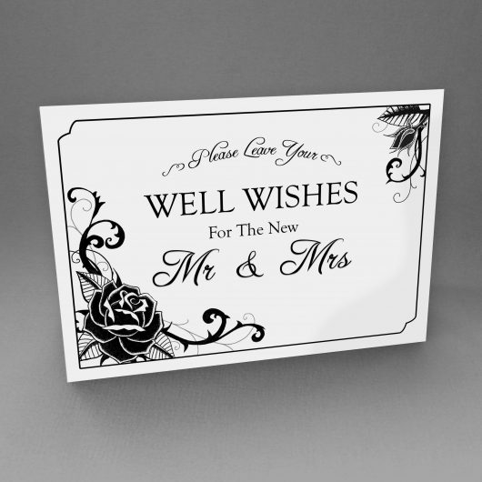 Gothic Rose Well Wishes Sign