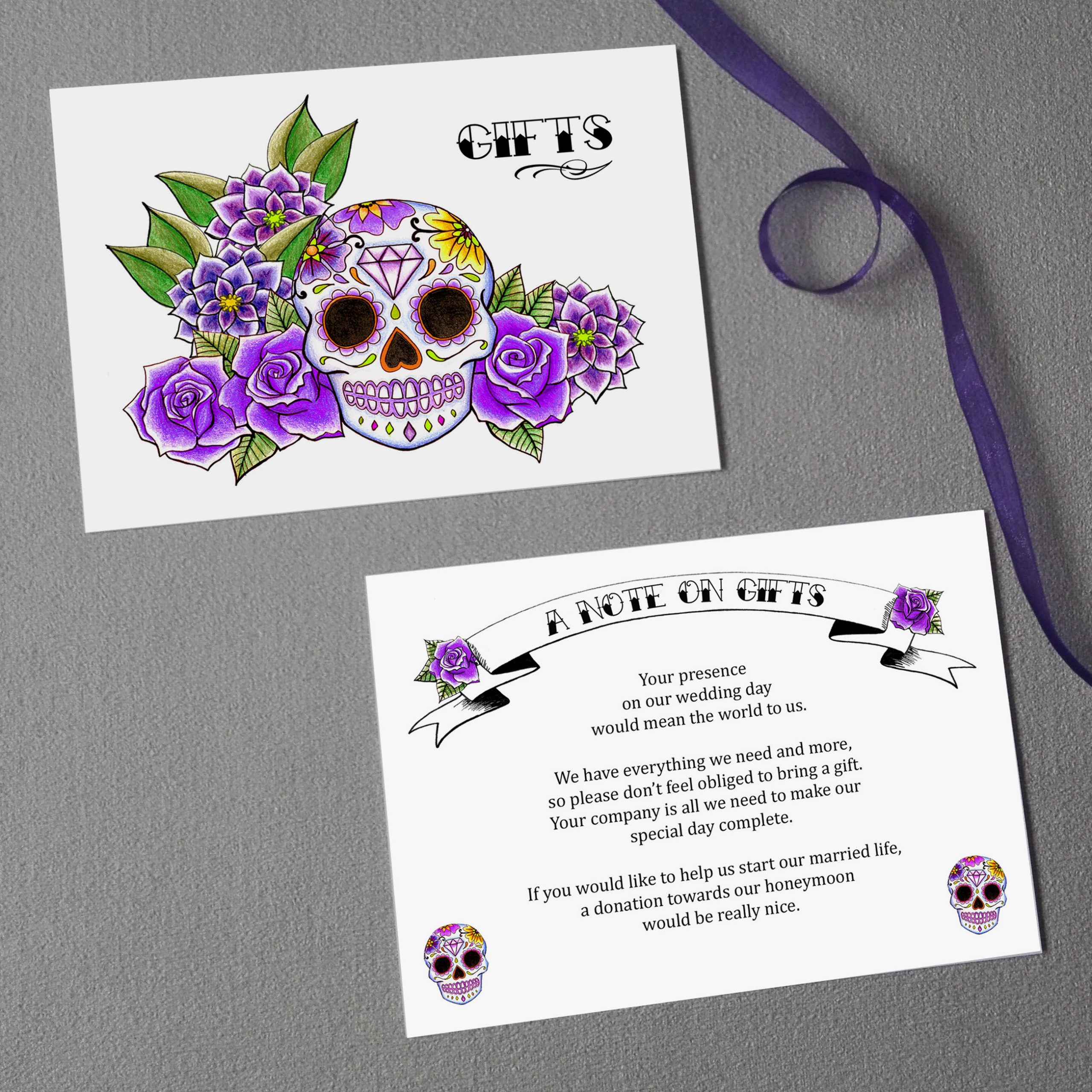 sugar skull wedding invitations