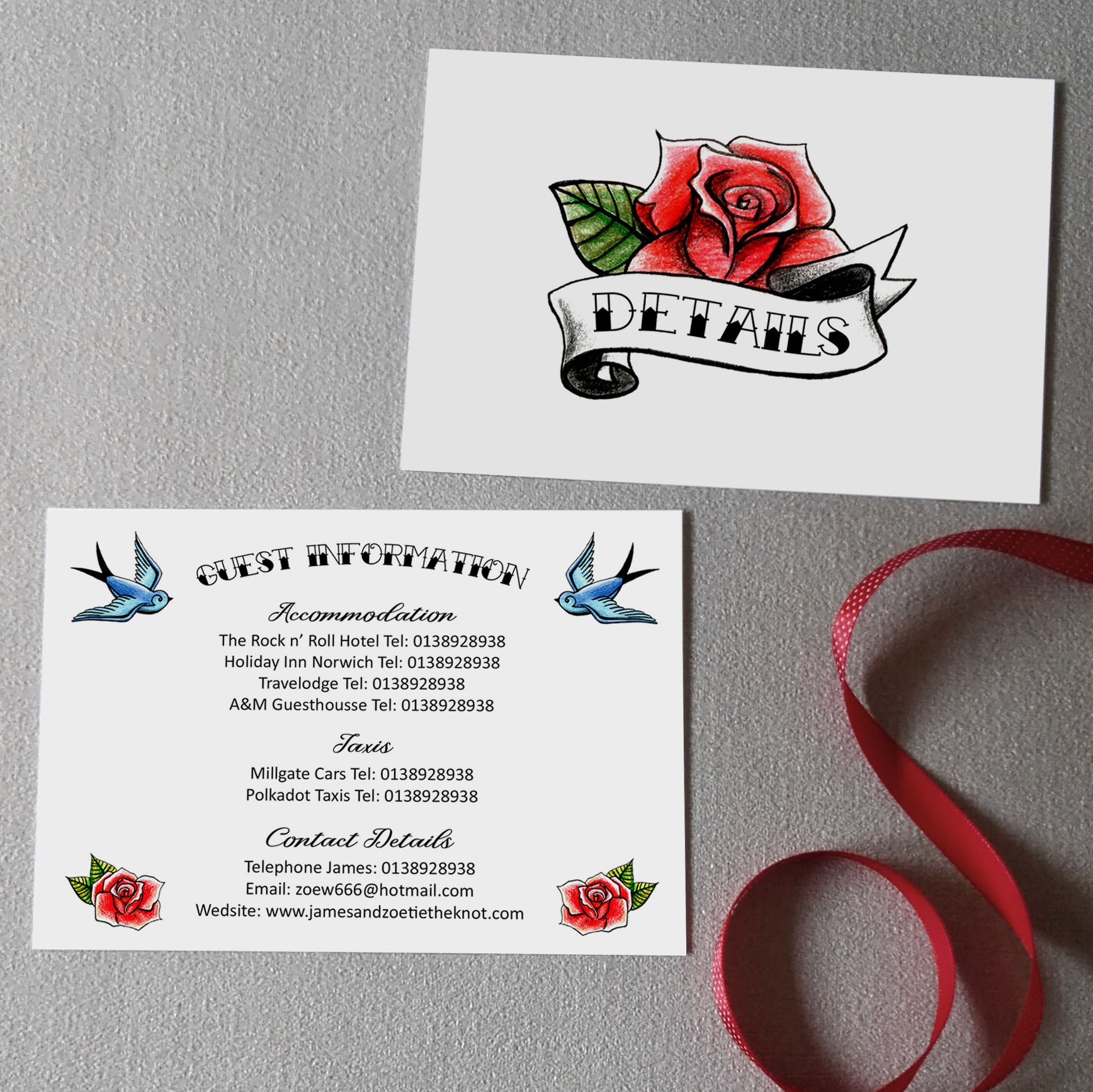 tattoo wedding invitations