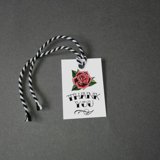 tattoo rose wedding favour tags
