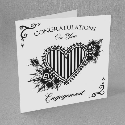 gothic engagement card