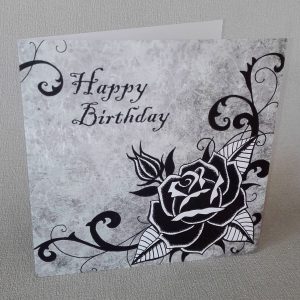 Black Rose Birthday Card