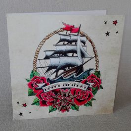 Tattoo Ship Birthday Card