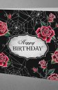 Webs and Red Roses Birthday Card