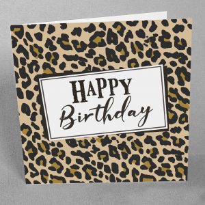 leopard print birthday card