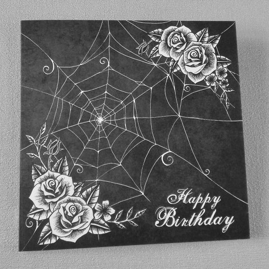 Cobwebs and Roses Birthday Card
