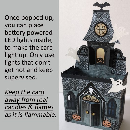 haunted house pop up halloween card