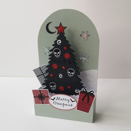 pop up christmas tree card gothic